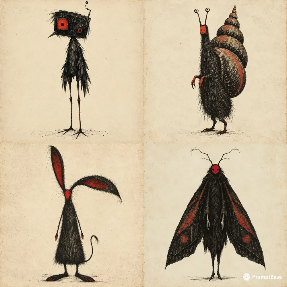 Dark Surreal Creature Cliparts