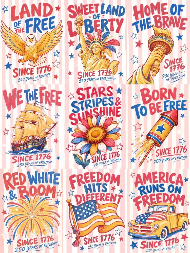 Freedom America Playfull Tshirt Designs