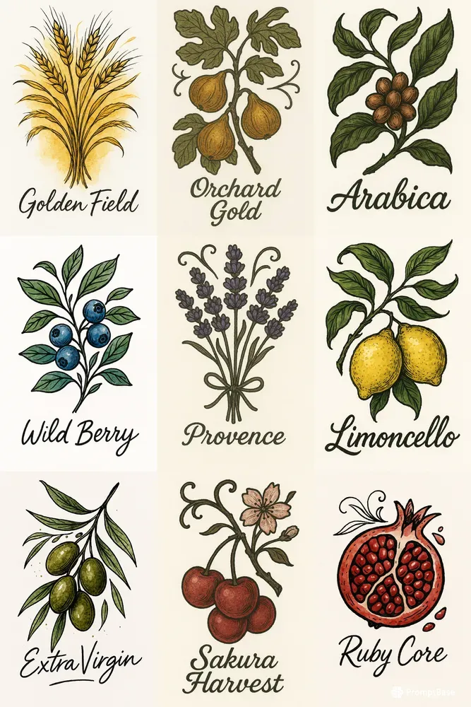 Organic Ink Watercolor Emblems