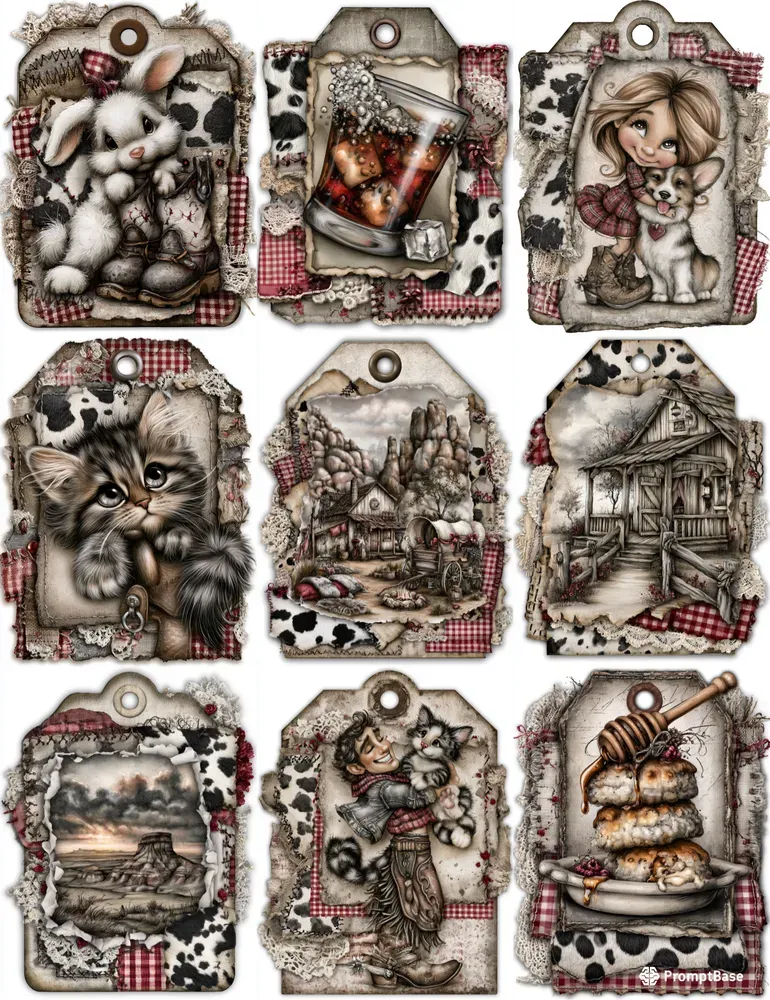 Cute Western Cowgirl Product Tags