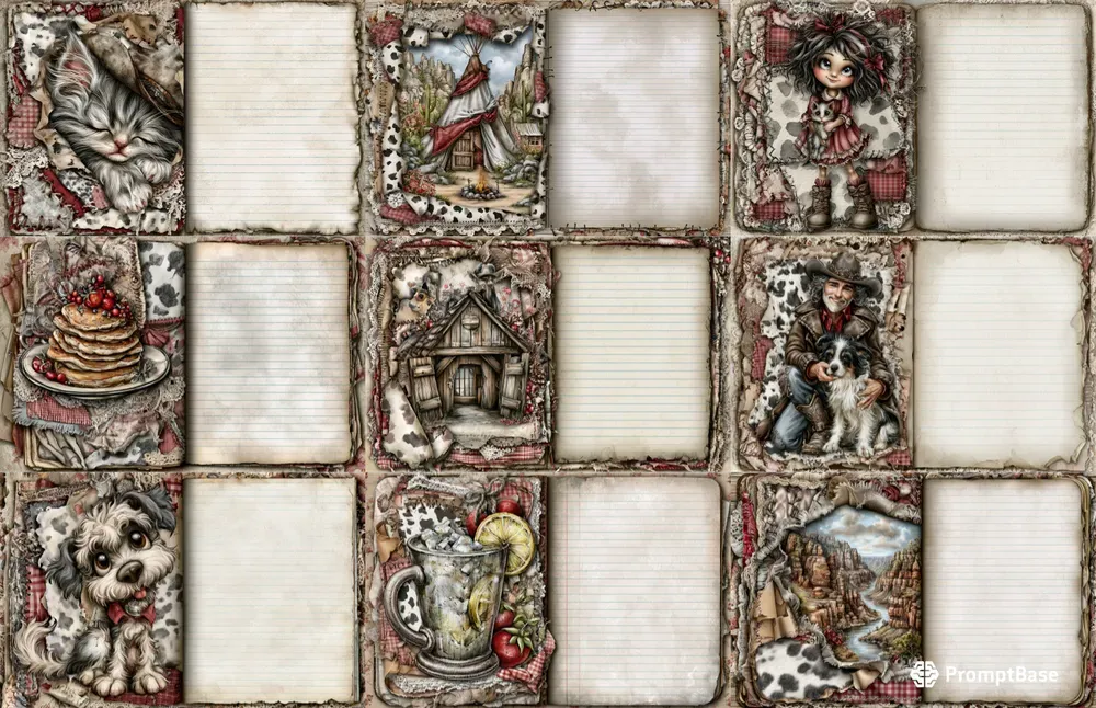 Cute Western Cowgirl Double Pages