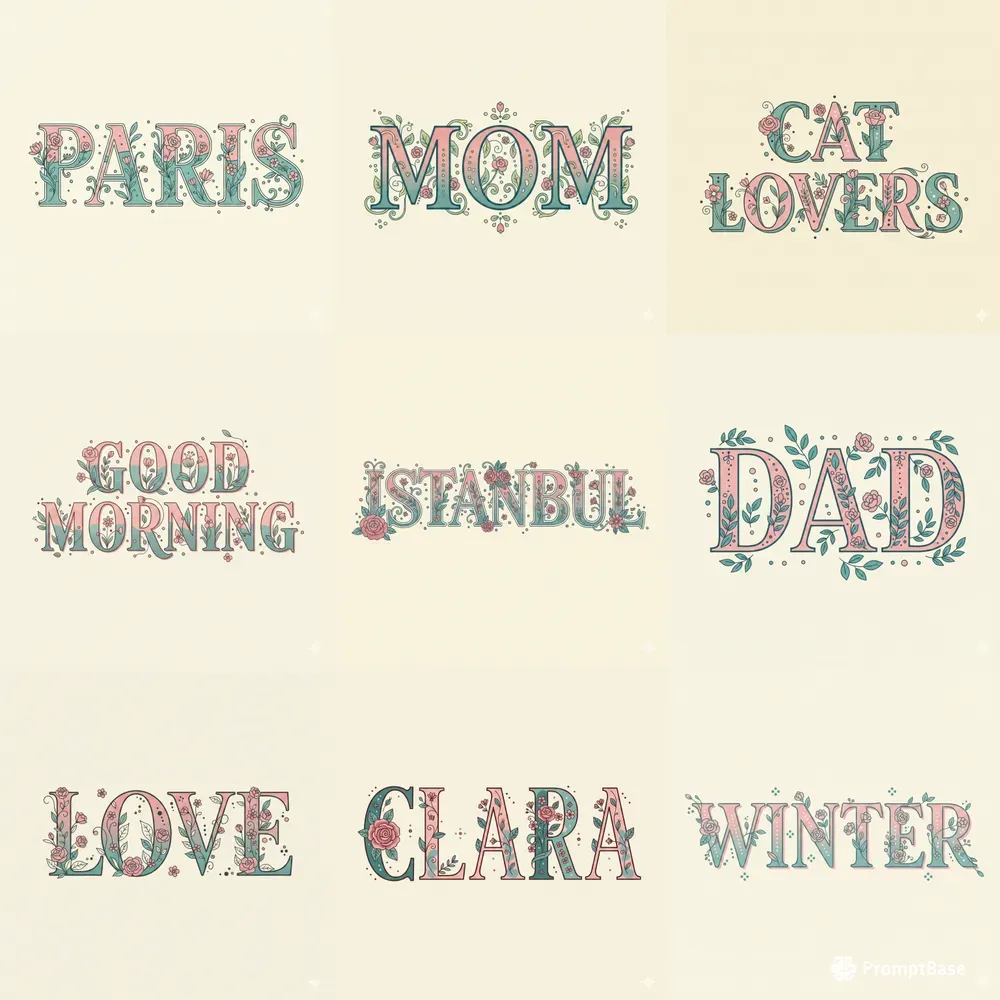 Handdrawn Floral Typography For Pods