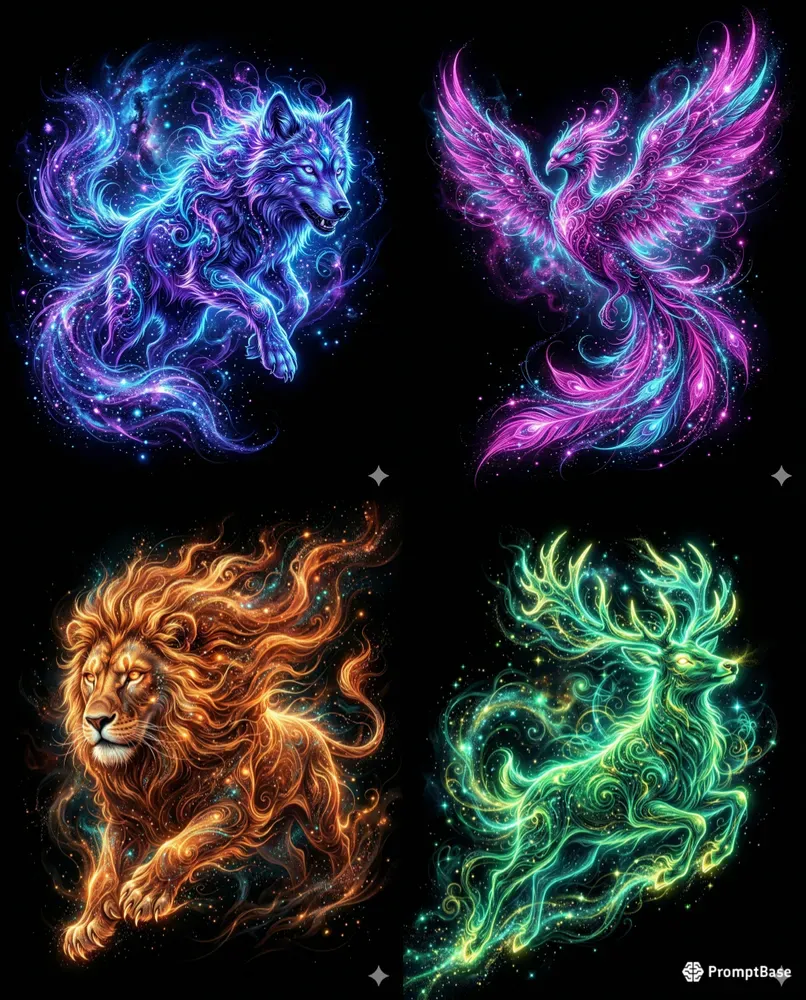 Ethereal Bioluminescent Spirit Art