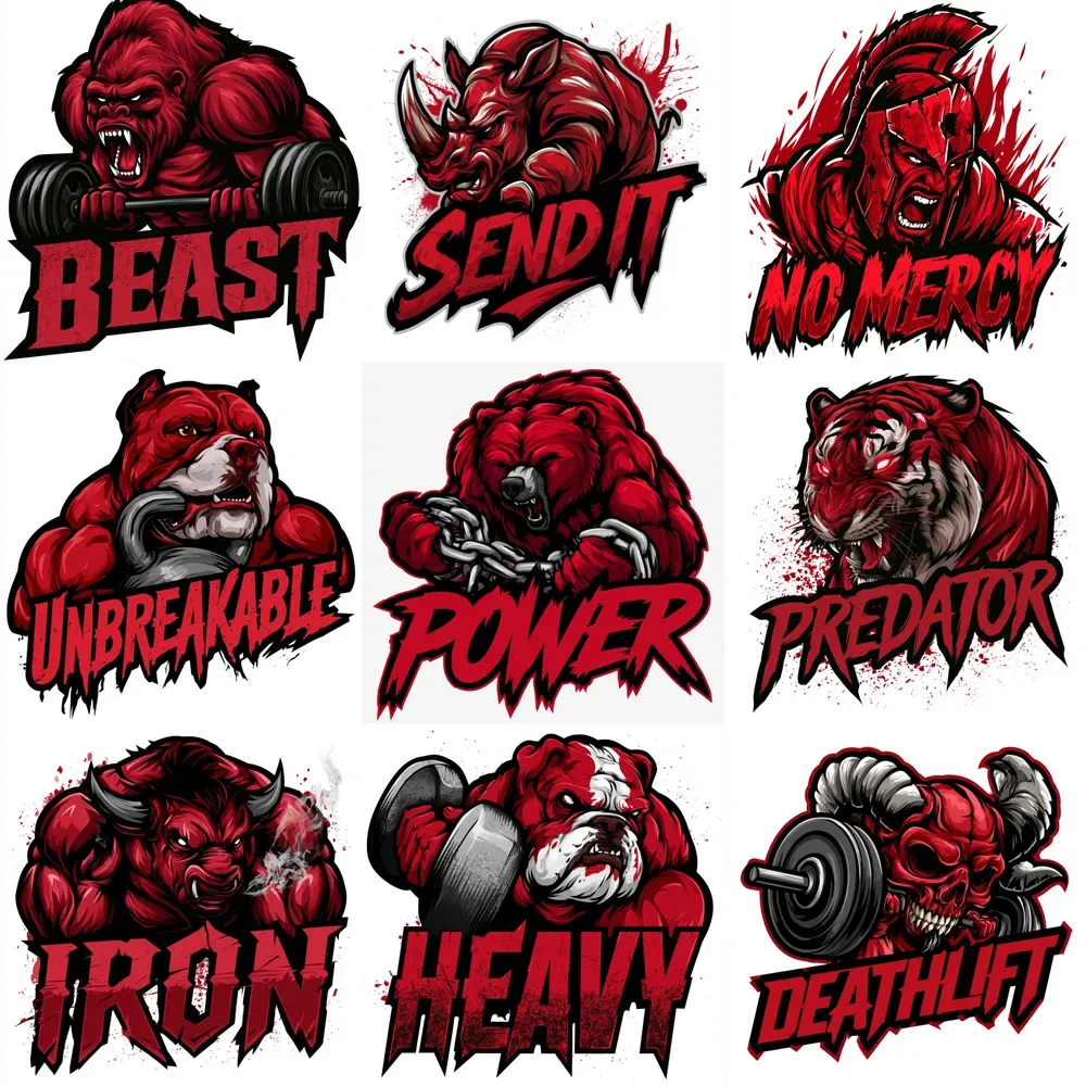 Hardcore Gym Mascot Vector Logos