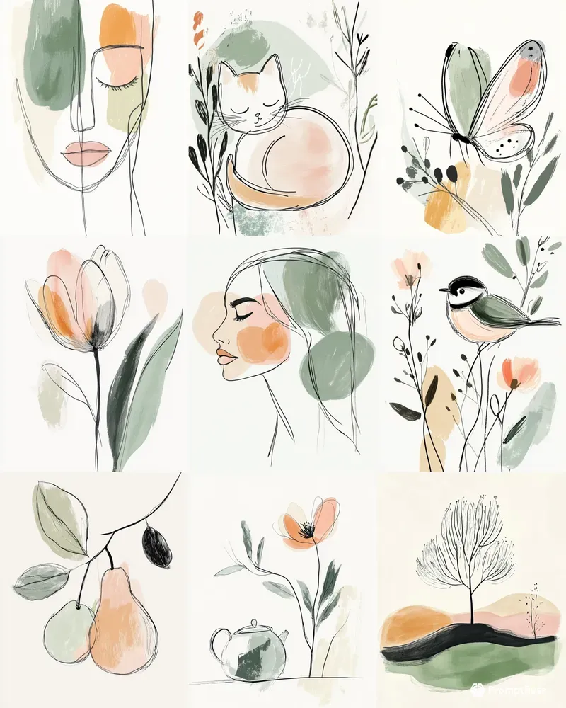 Minimal And Simple Line Art Drawings