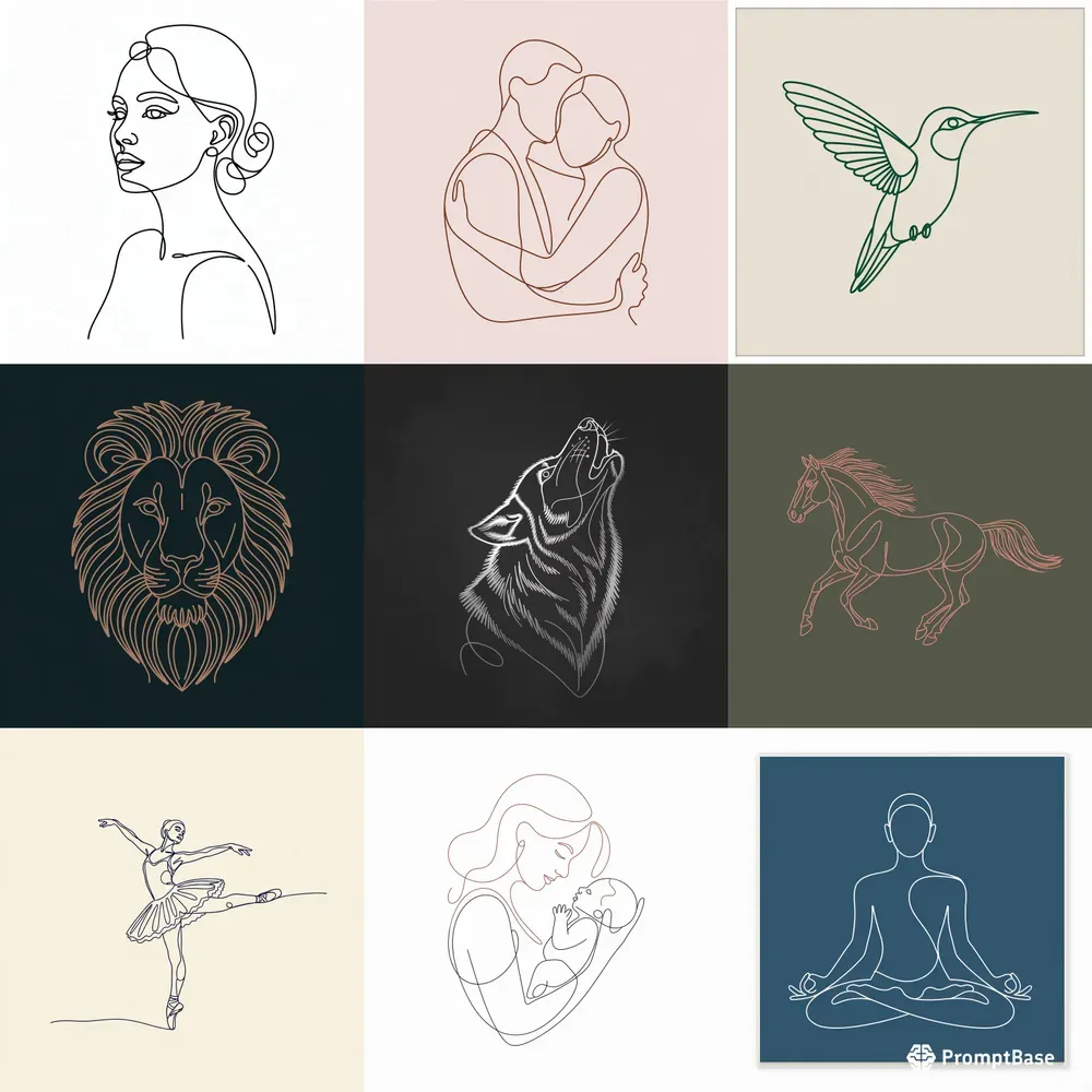 Minimalist Line Art Portraits