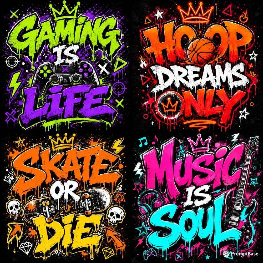 Graffiti Neon Text Designs