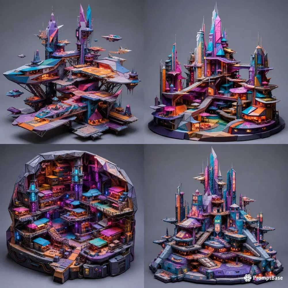 Cyberpunk Papercraft City Builders