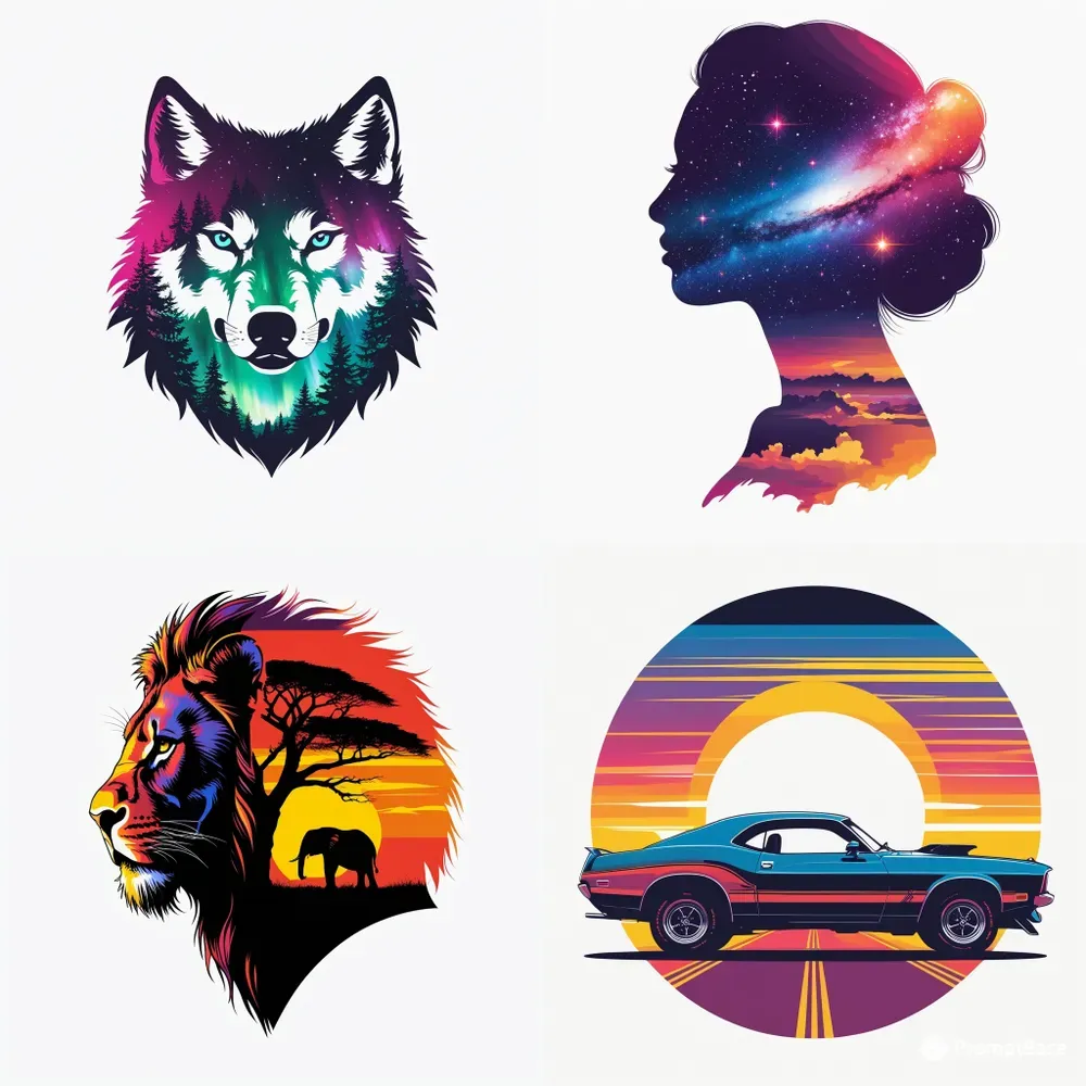 Double Exposure Vector Tshirt Art