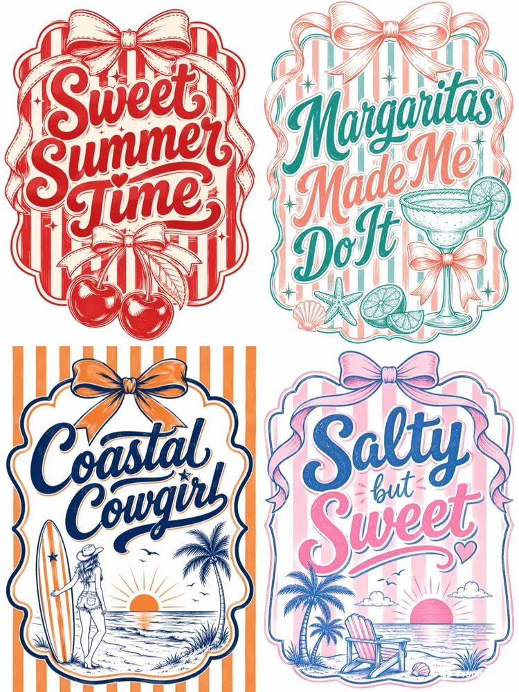 Coastal Summer Retro Designs