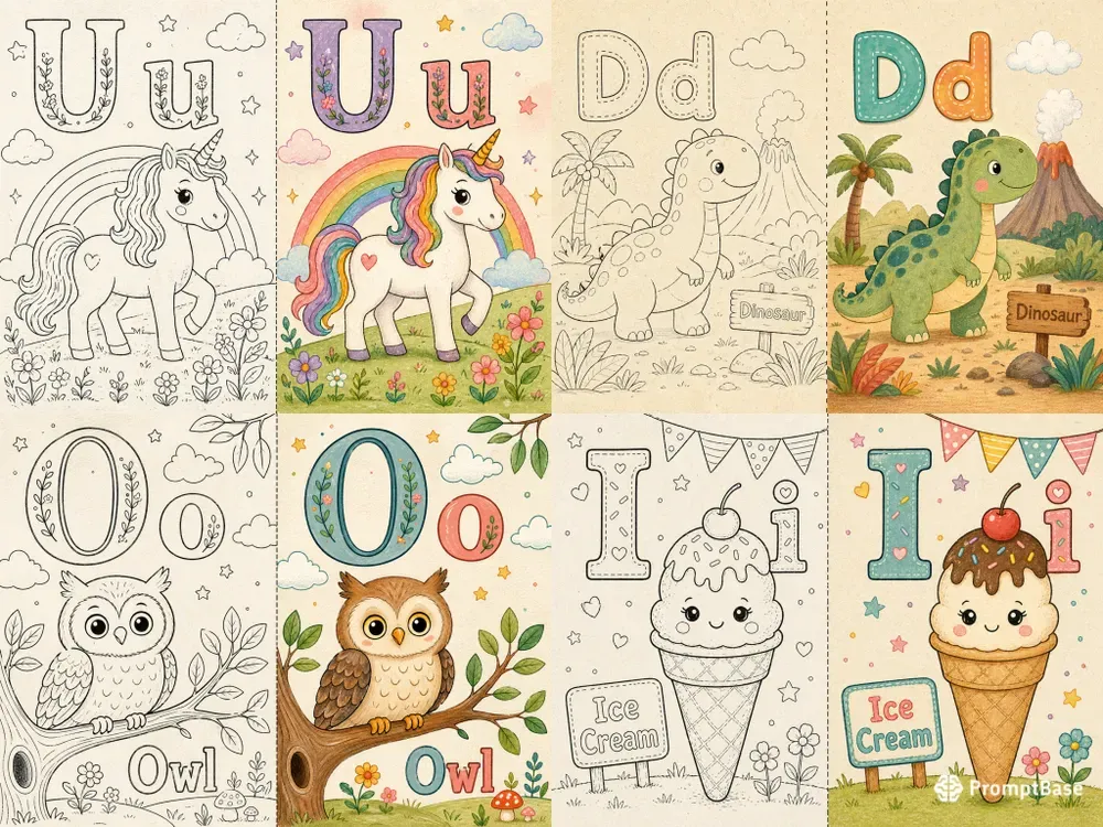 Before And After Alphabet Coloring Pages