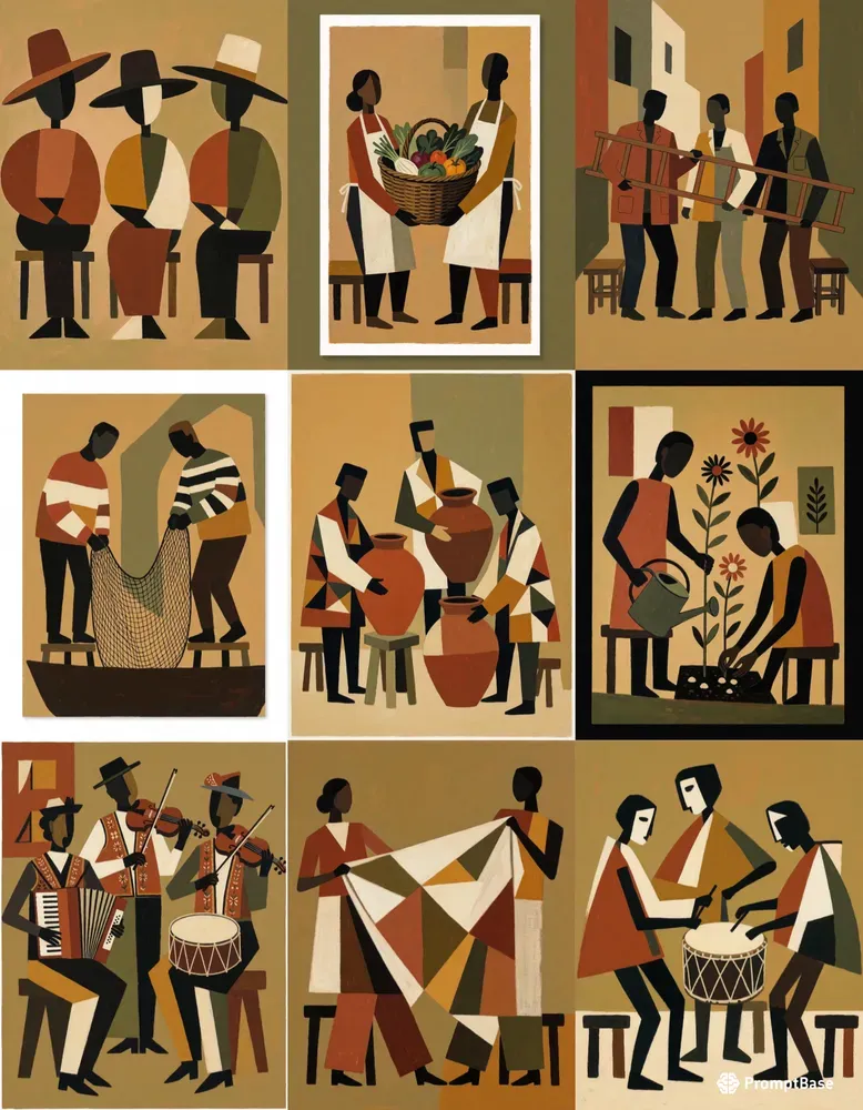 Contemporary Folk Art Print Generator