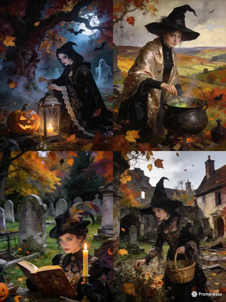 Vintage Gothic Witch Art