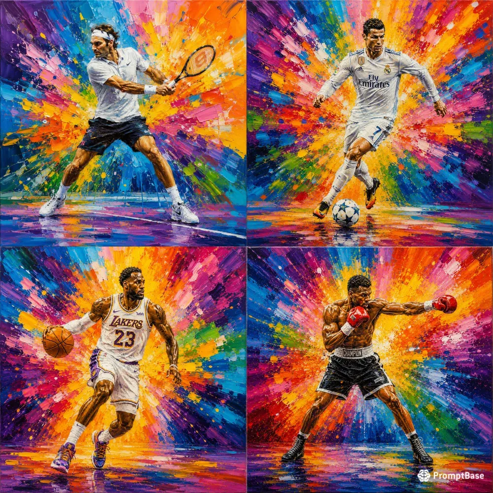 Colorful Action Sports Paintings