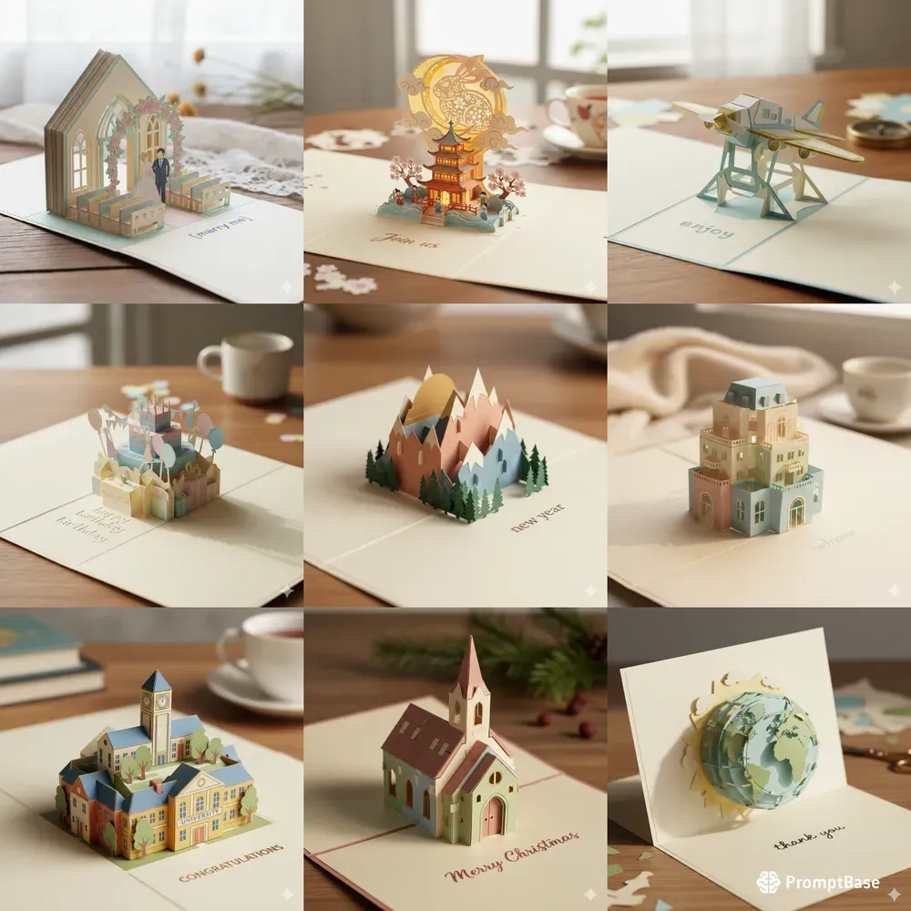 Handcrafted Miniature Popup Cards