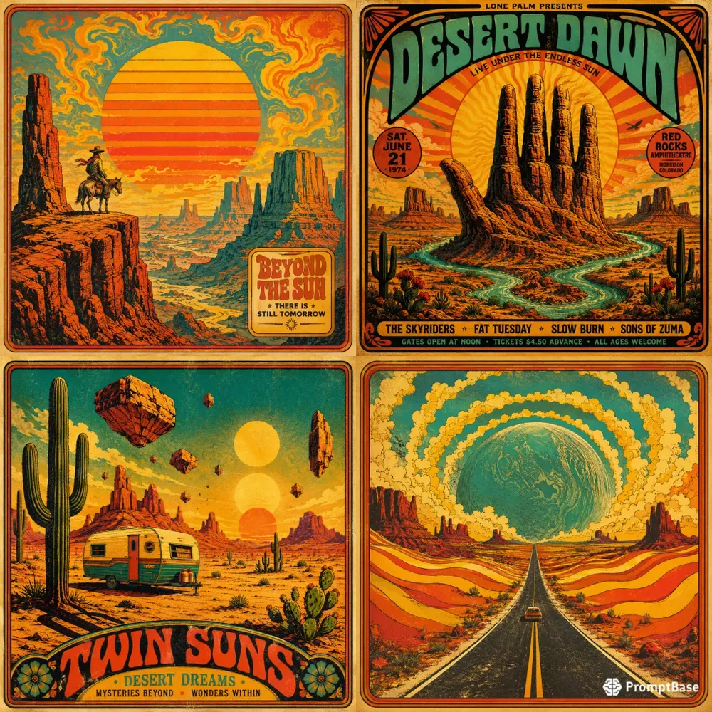 Retro Psychedelic Deserts
