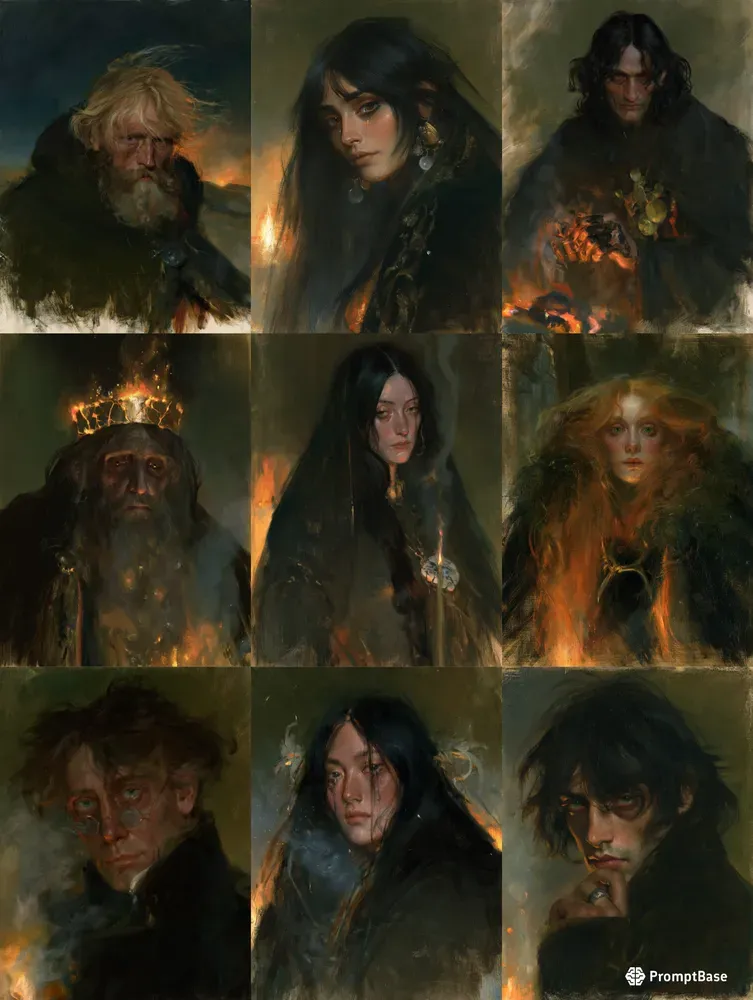 Haunting Gothic Oil Portraits