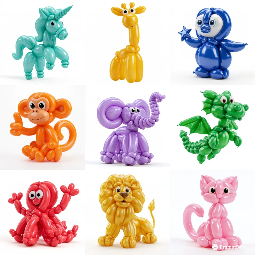 Cute Mascot Balloon Animal Characters