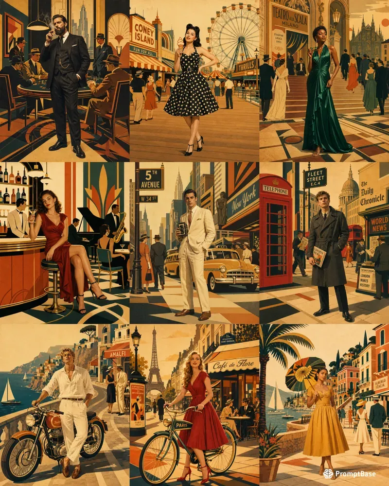 Vintage Art Deco Editorial Portraits