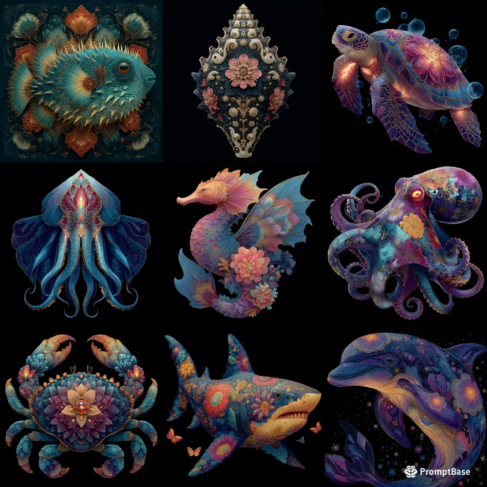 Surreal Folk Sea Creatures