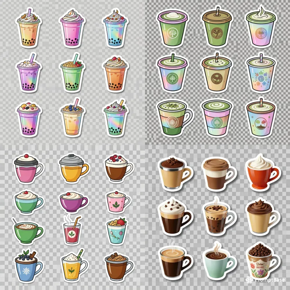Retro Y2k Cafe Sticker Sheets