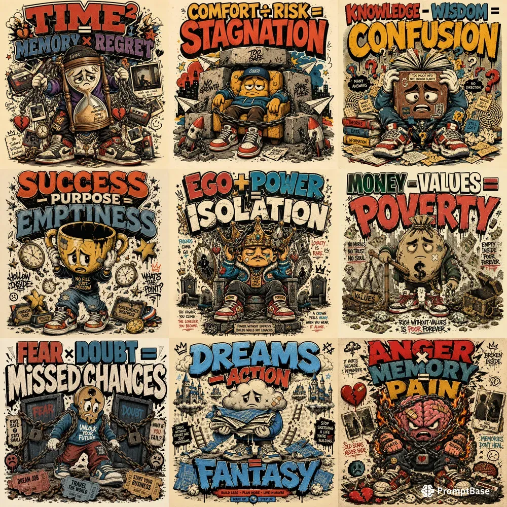 Retro Street Philosophy Graphic Posters