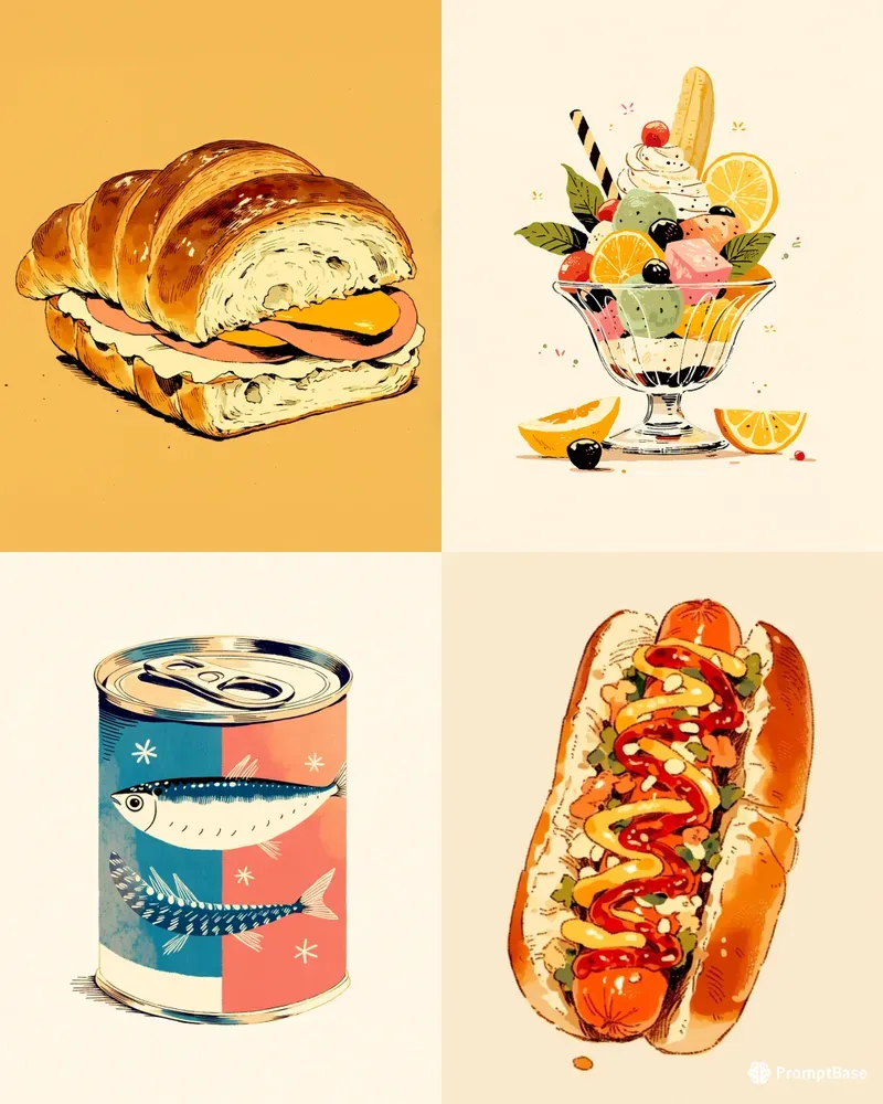 Naive Food Poster Illustration Generator