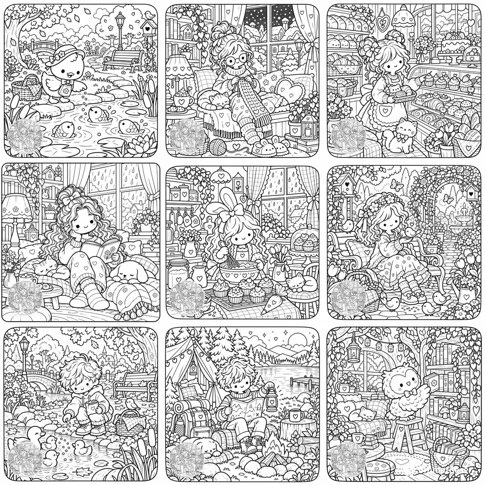 Super Super Cute Coloring Book Pages