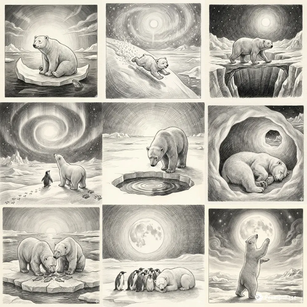 Arctic Bear Tales Pencil Illustrations