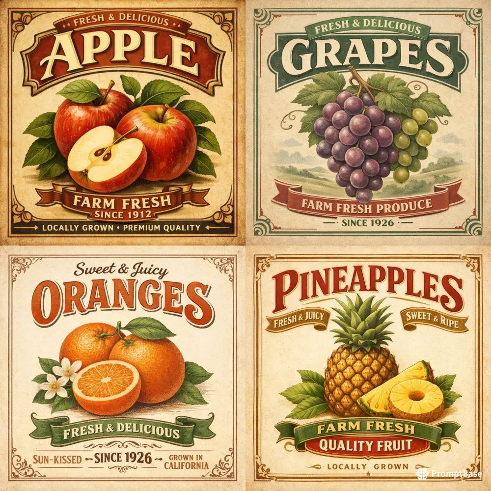Vintage Fruit Labels