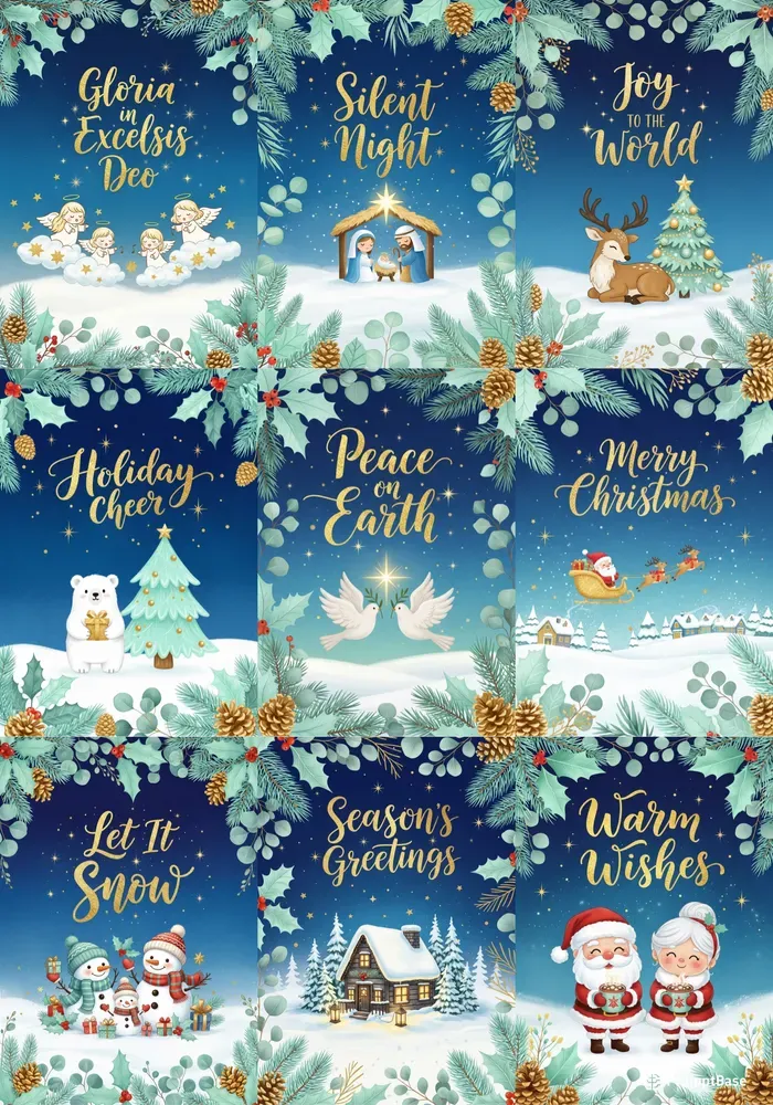 Holy Night Christmas Junk Journal Papers