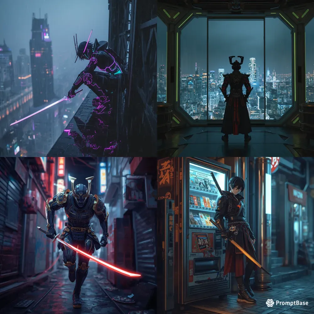 Cyberpunk Anime Samurai Bundles