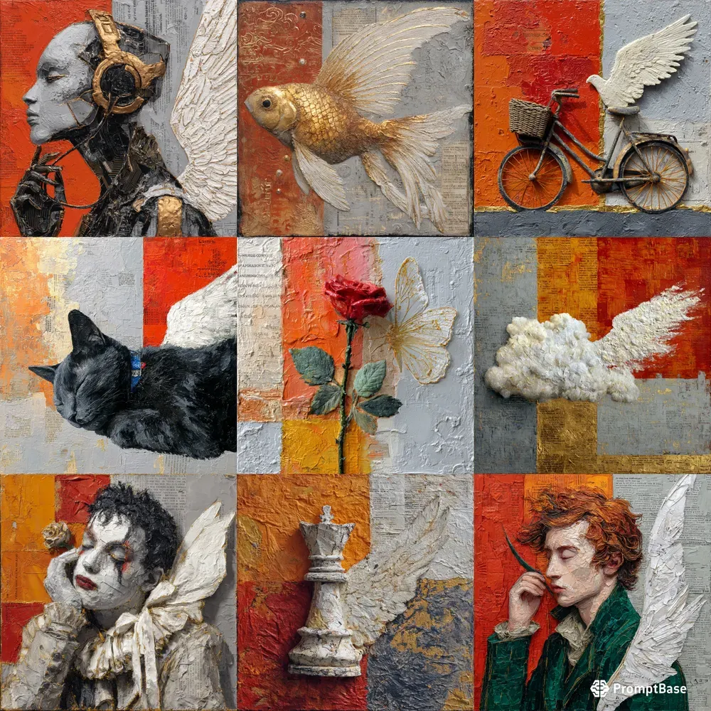 Textured Mixed Media Artworks Of