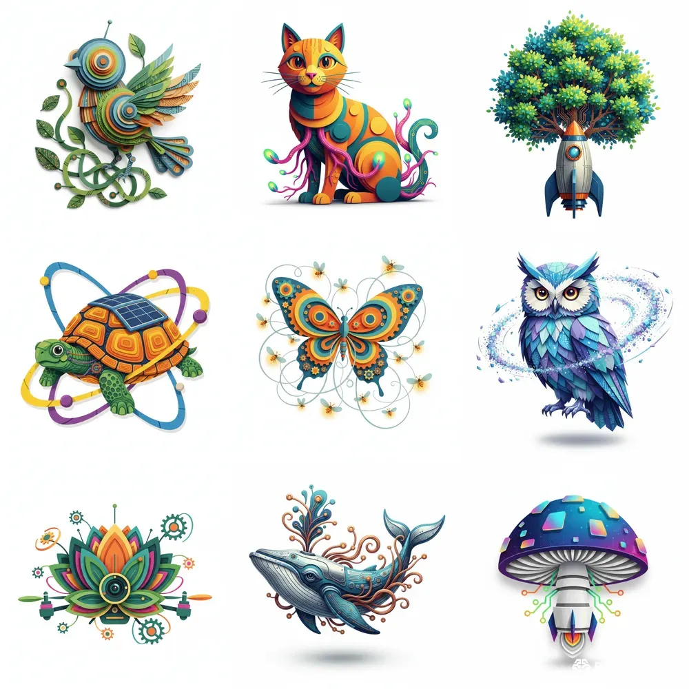 Ecofuturist Paper Mosaics