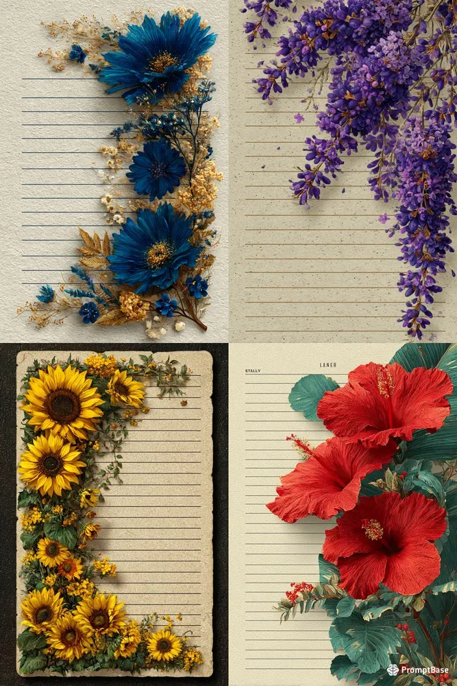 Floral Notebook Pages