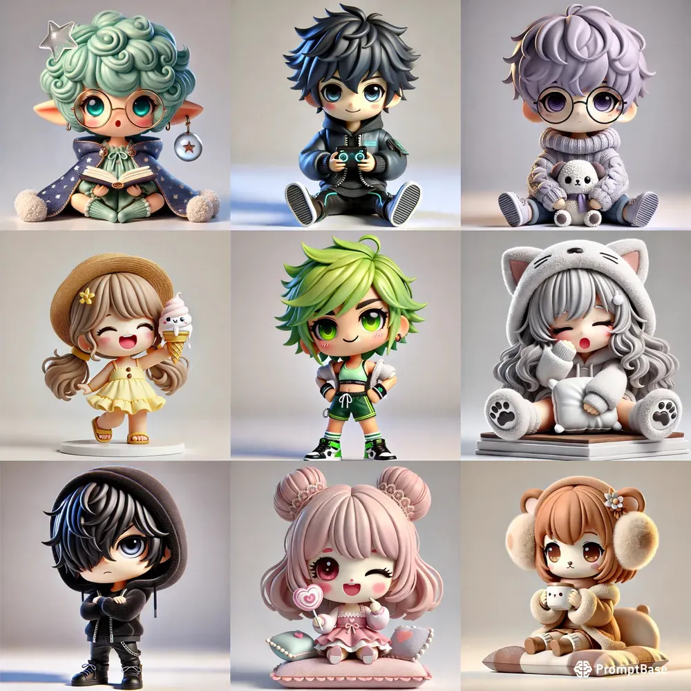 Cute Chibi 3D Style Characters