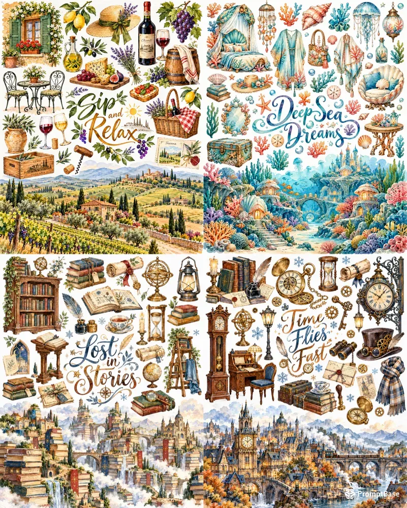 Rustic Watercolor Clipart Set Creator