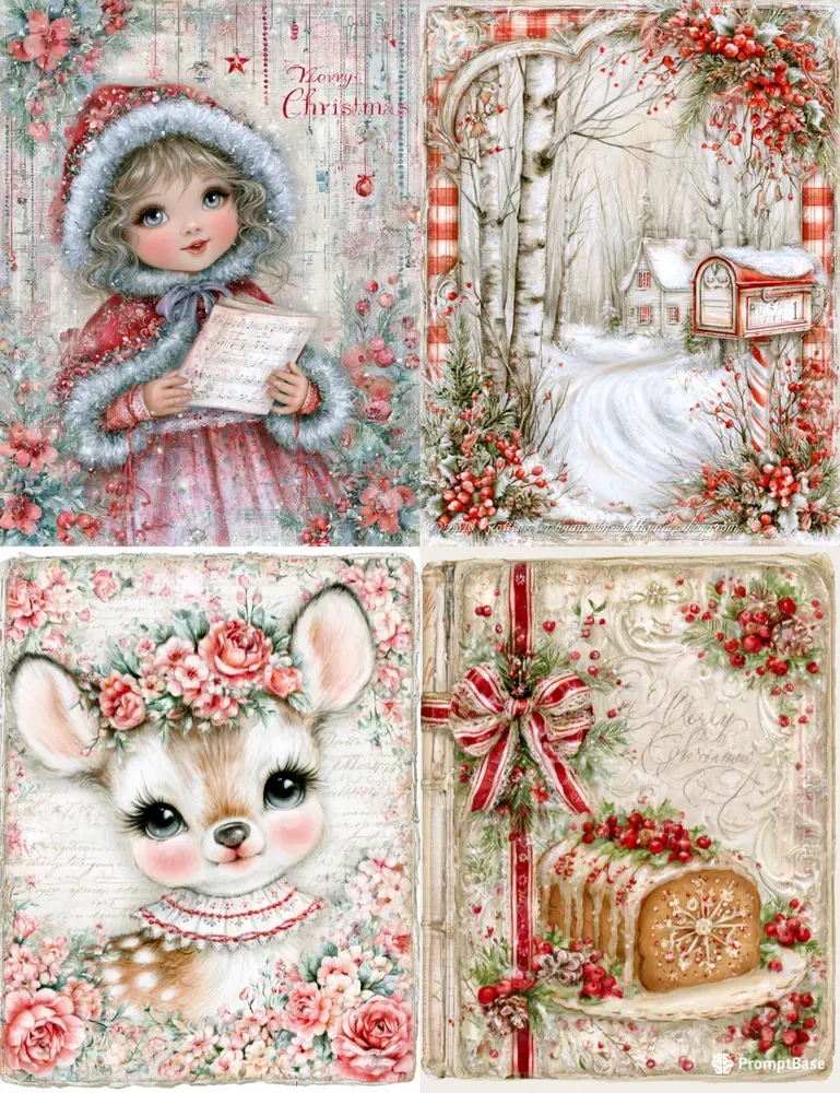 Frosted Woodland Christmas Junk Journals