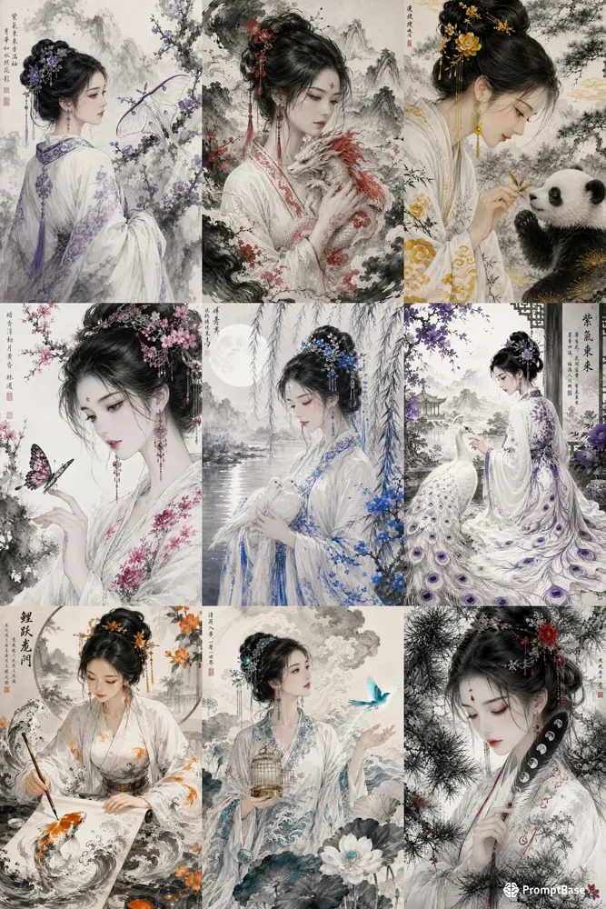 Shui Mo Hanfu Animal Portraits