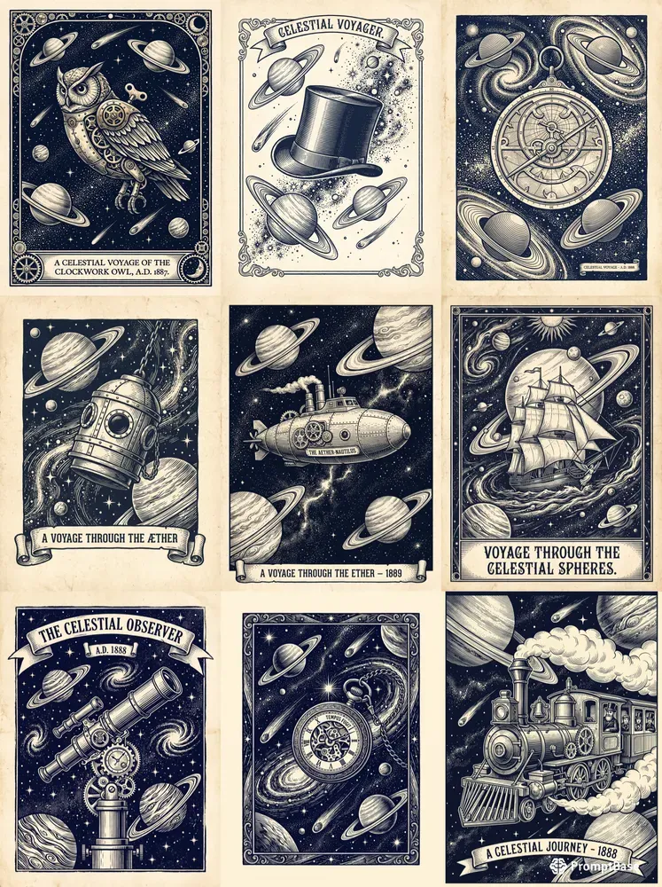 Victorian Woodcut Celestial Art