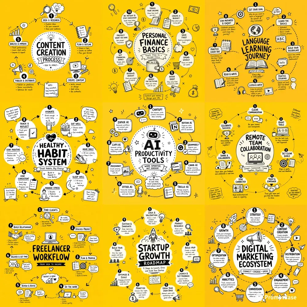 Hand Drawn Circular Scribe Infographics