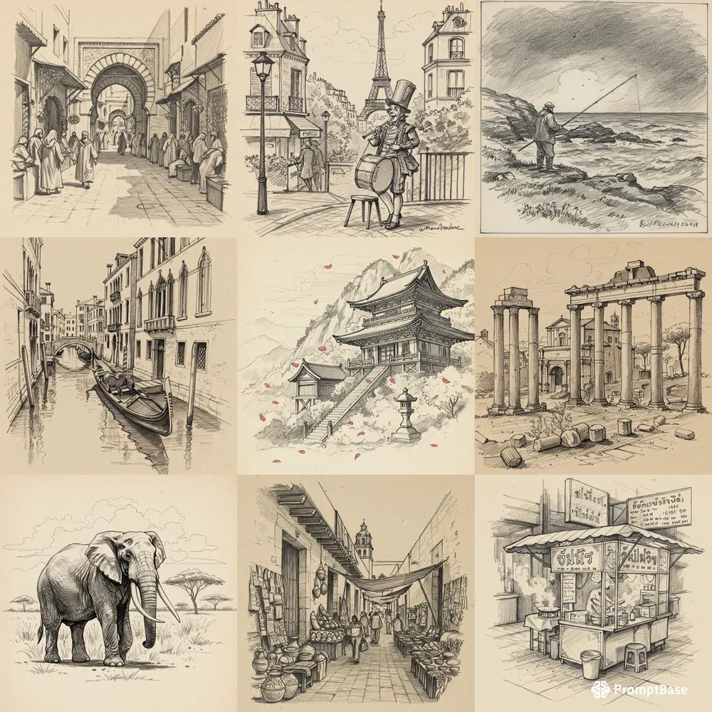 Vintage Explorers Sketchbook Art