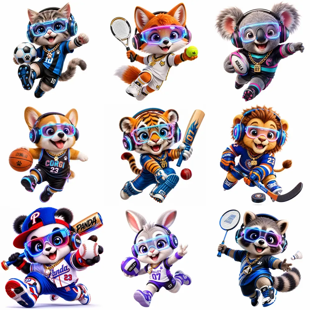 Cute Trendy Animal Sports Mascots
