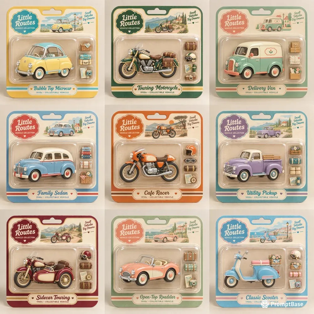 Vintage Wheels 3D Toy Collections
