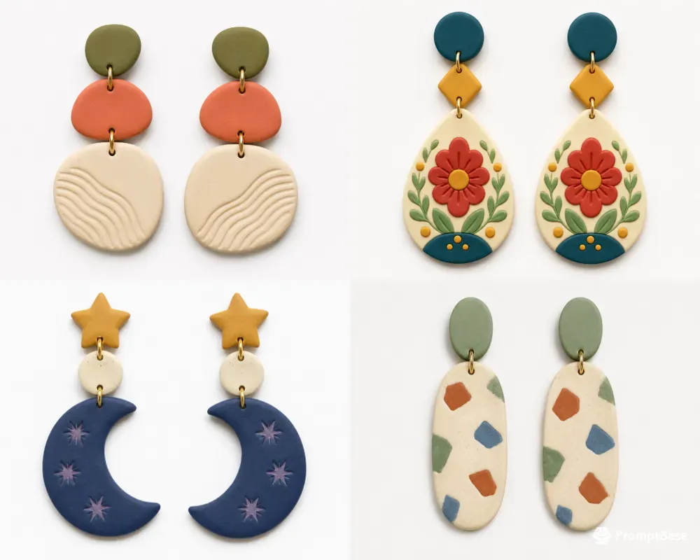 Handmade Clay Earring Designs