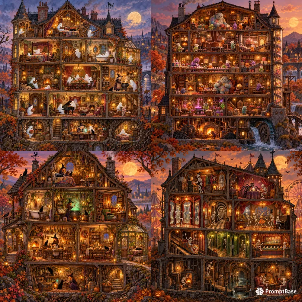 Halloween Cutaway House Generator