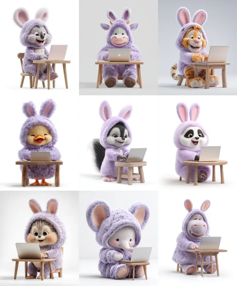 Fluffy Bunnycostumed Typists