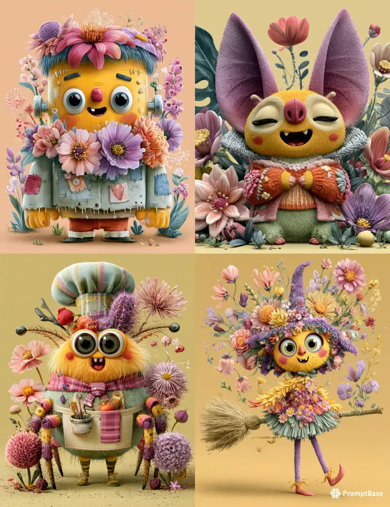 Whimsical Flower Monsters