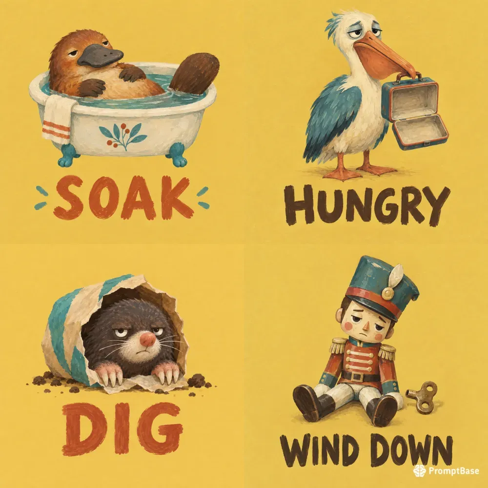 Gouache Storybook Character Icons