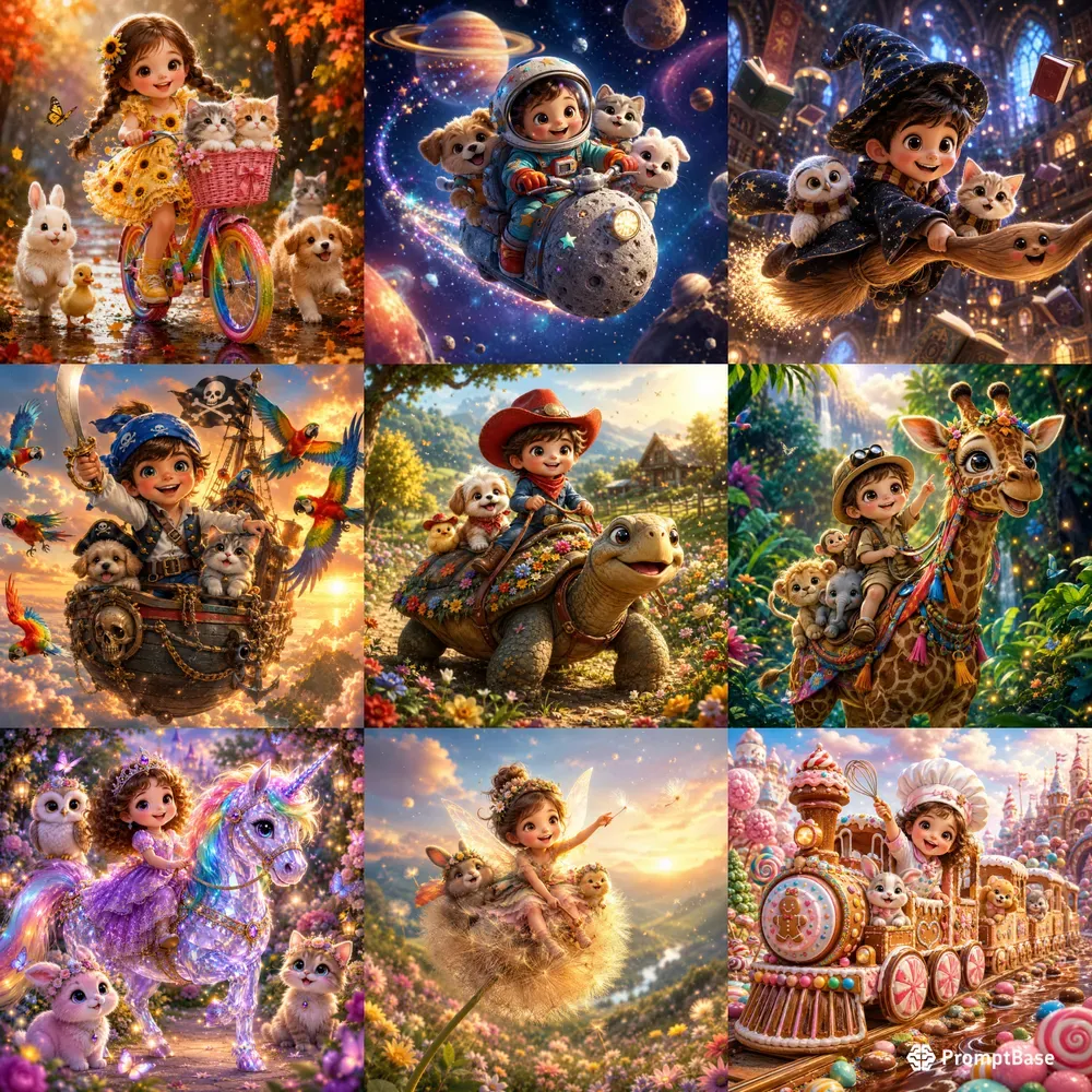 Whimsical Bigeyed Adventure Kids